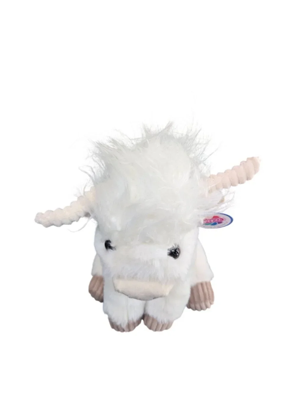 Nanco White Highland Cow Plush Stuffed Animal Toy  7.5